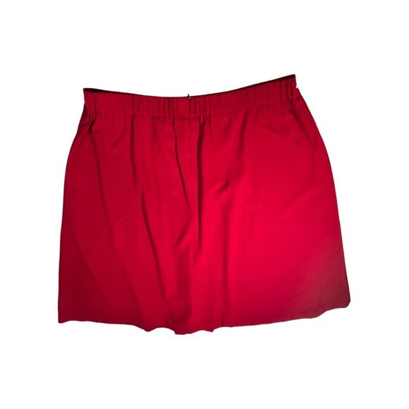 Kate & Mallory Cranberry Red Front Pleated Skirt 1X Poly/Spandex Stud Accents - Picture 2 of 7